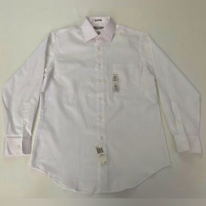 NWT Van Hausen Fitter Button Down Shirt White 14 1/2 32-33